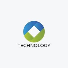 Abstract technology logo template. Colorfull, Gradient.