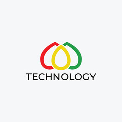 Fototapeta premium Abstract technology logo template. Colorfull, Gradient.