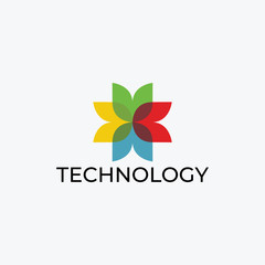 Abstract technology logo template. Colorfull, Gradient.