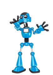 Fototapeta premium robot cartoon saying hey stop there