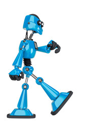 robot cartoon walking side view
