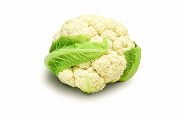 fresh cauliflower isolated on white background