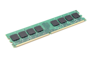 computer RAM, system memory, main memory, random access memory, internal memory, onboard, computer detail, close-up, high resolution, isolated on white background