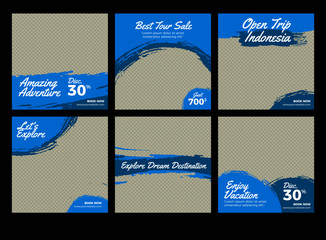 Blue Instagram Feed Post Vacation Travel