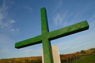 grünes bauern-protestkreuz