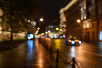 Fototapeta na wymiar View of traffic in city street, blured background