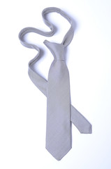 Simple blue line Necktie with single knot-