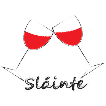 red wine with slainte inscription