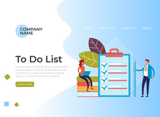 To do list banner poster concept. Vector flat graphic design illustration