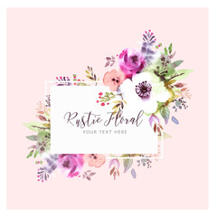 Cute floral watercolor background