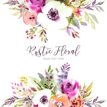 Cute floral watercolor background