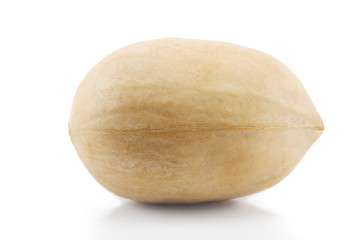 pecan close-up macro high resolution isolated on white background clipping path