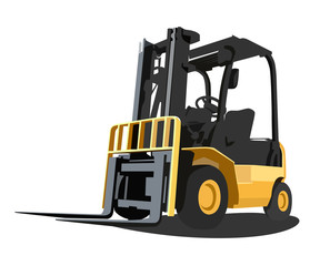 forklift realistic vector illustration isolated