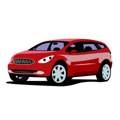 SUV red realistic vector illustration isolated