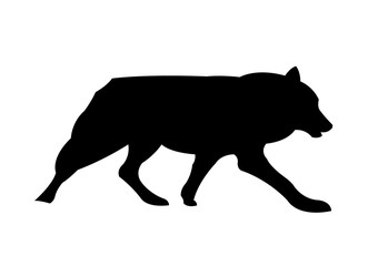 Wolf black silhouette vector illustration