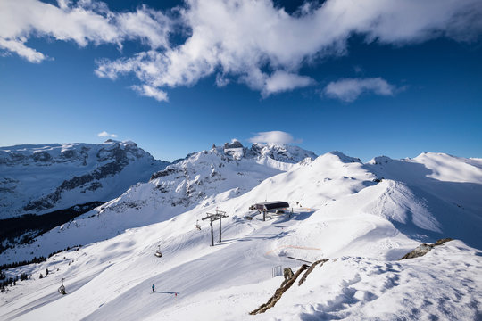 Winterlandschaft in Vorarlberg mit Blick auf die Drei T&uuml;rme (Golm im Montafon)