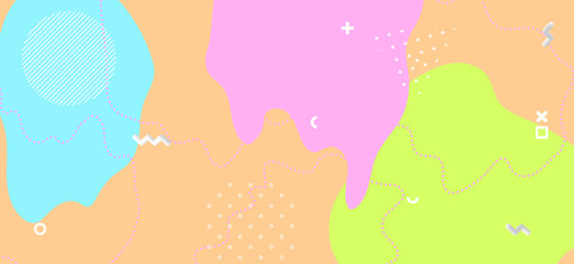 Pastel Geometric Composition. Vector Fluid 