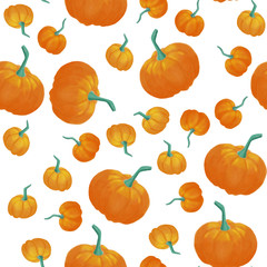 Pumpkin seamless pattern for paper and textile design.