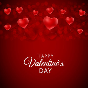 Happy Valentines Day Card with Heart. Vector Illustration