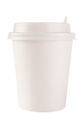 coffee cup cardboard disposable isolated on white background, coffee to go, takeaway