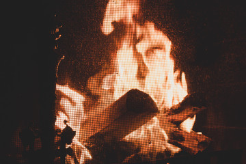 fire in the fireplace