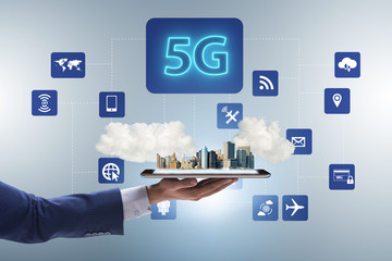5G mobile technology concept - high internet speed