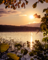 sunset on the lake
