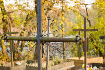 Crosses in the cemetery, all saint's day