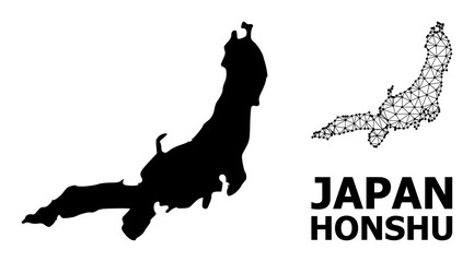 Solid and Mesh Map of Honshu Island