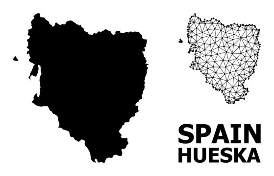 Solid and Mesh Map of Hueska Province
