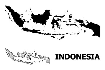 Solid and Mesh Map of Indonesia