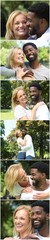 Fototapeta premium Happy love couple outside in a park