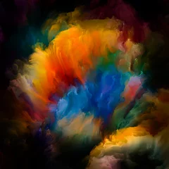 Velours gordijnen Mix van kleuren Abstract Paint Patch