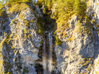 Aerial view in the Oetschergraeben in autumn, Lower Austria