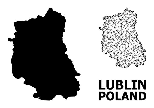 Solid and Wire Frame Map of Lublin Province