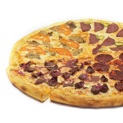 fresh pizza isolated on white background