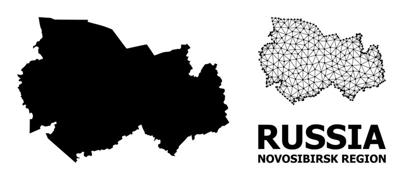 Solid and Wire Frame Map of Novosibirsk Region