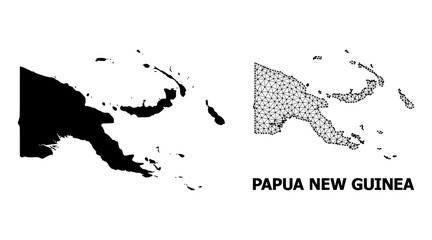 Solid and Wire Frame Map of Papua New Guinea