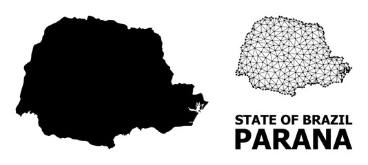 Solid and Mesh Map of Parana State - obrazy, fototapety, plakaty