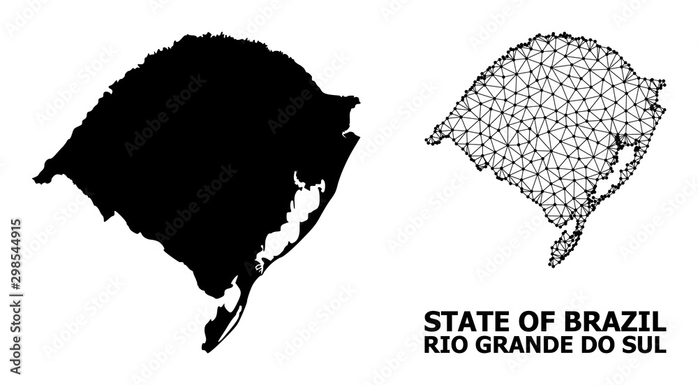 Wall mural Solid and Carcass Map of Rio Grande Do Sul State