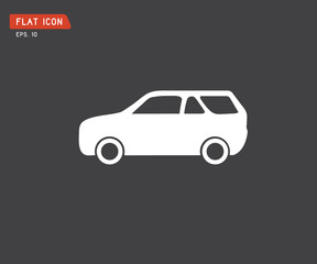 Obraz premium Flat car icon vector on white background, abstract logo, Vector illustration