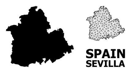 Fototapeta premium Solid and Carcass Map of Sevilla Province