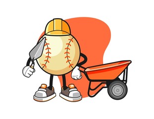 Baseball astronaut cartoon cartoon. Mascot Character vector.