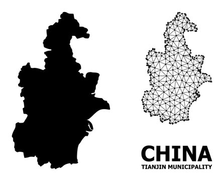 Solid and Mesh Map of Tianjin Municipality
