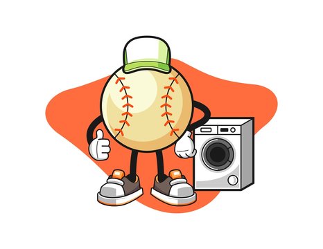 Baseball laundry man cartoon. Mascot Character vector.