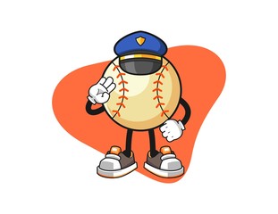 Baseball police officer cartoon. Mascot Character vector.