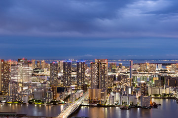 東京都港区汐留から見た東京の夜景