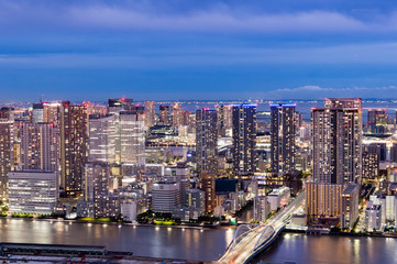 Fototapeta premium 東京都港区汐留から見た東京の夜景