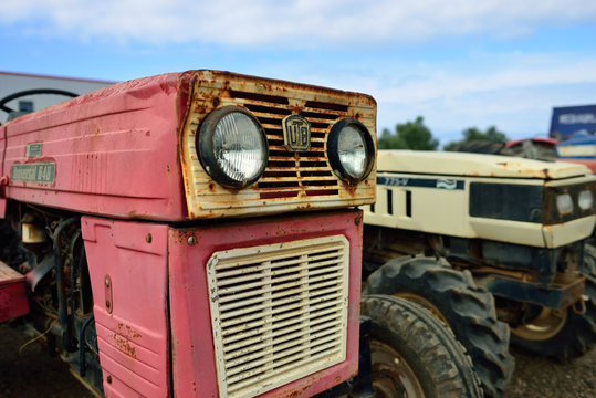 GIALOVA, GREECE - OCT 9: UTB tractor shown on a junk yard on oct 9 2013, Greece. Until about 2000, about 1.32 millions UTB tractors was exported in about 115 countries worldwide