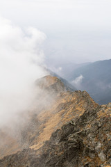 Vanatarea lui Buteanu peak mountain range from fagaras mountains